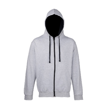 Varsity Zoodie JH053 - Heather grey French navy.