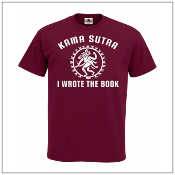 Kama Sutra i wrote the book bedrukt op een t-shirt