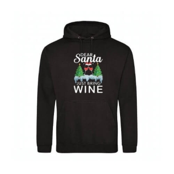 Kerst hoodie - Dear Santa Just bring Wine.