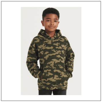 Kids Camouflage hoodie JH014J model voorkant