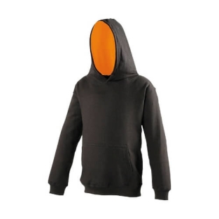 Kids VArsity hoodie JH003J Je black - Orange crush
