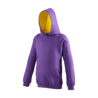 KIds varsity hoodie JH003J Purple - Sun yellow
