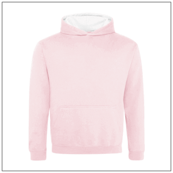 Kids Varsity Hoodie JH003J Baby Pink - Arctic white