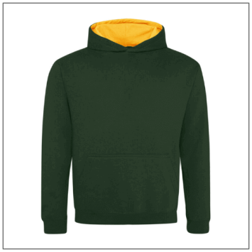 Kids Varsity Hoodie JH003J Forest Green - Gold