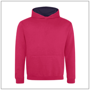 Kids Varsity Hoodie JH003J Hot pink - French navy