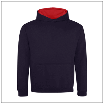 Kids Varsity hoodie JH003J New french navy - Fire red
