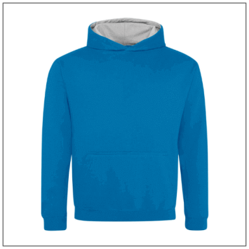 Kids Varsity hoodie Sapphire blue- Heather grey
