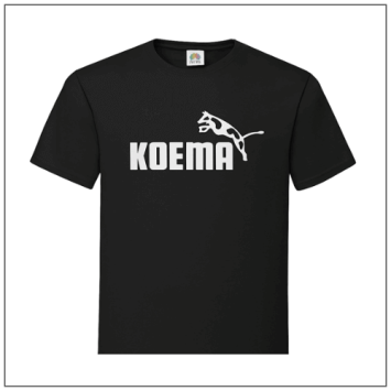 Koema bedrukt op een t-shirt van bbshirts.