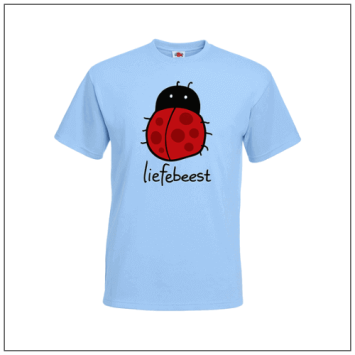 Liefe beest bedrukt op een t-shirt