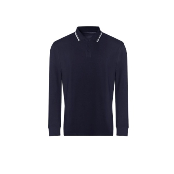 Longsleeve tipped 100 Polo JP103 - Navy white.