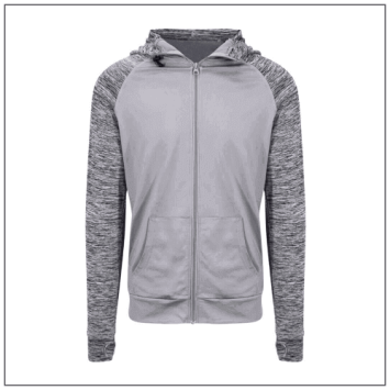 Mens Contrast sports Zoodie JC057 Grey - Grey melange