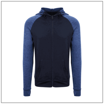 Mens Contrast sports Zoodie JC057 Navy - Navy melange