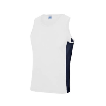 Mens Cool Contrast Vest JC008 - Arctiv white French Navy