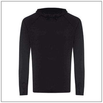 Men's Cool Cowl Neck Top JC037 - Jet Black