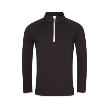 Heren Cool 1/2 Zip Sweat JC031 - Jet Black - Arctic White