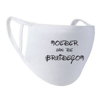 Moeder van de bruidegom mondkapje - Wit