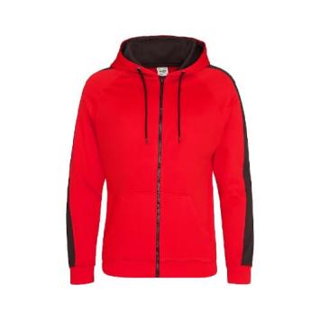 Sports Polyester Zoodie JH066 - Fire red - Jet black