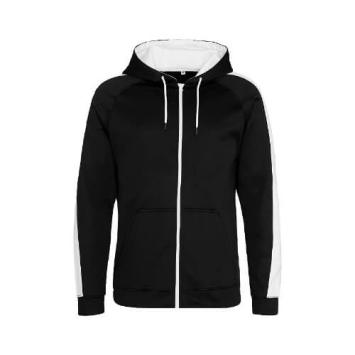 Sports Polyester Zoodie JH066 - Jet black Arctic white