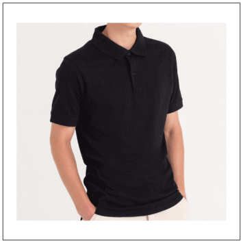 AWDis JP002 Stretch Polo Black model.