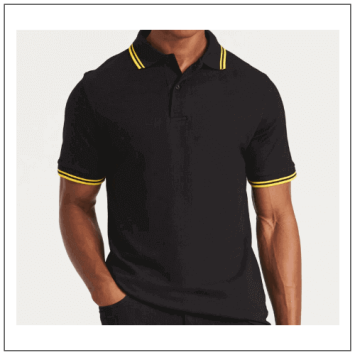 Stretch Tipped Polo JP003 Black yellow - model