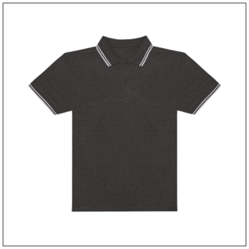 Stretch Tipped Polo JP003 - Charcoal white
