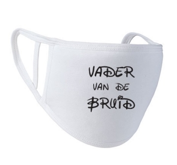 Vader van de bruid mondkapje - Wit