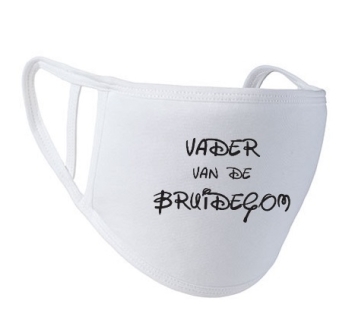 Vader van de bruidegom mondkapje - Wit