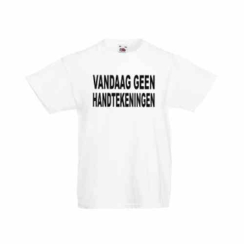 Vandaag geen handtekeningen kindershirt.