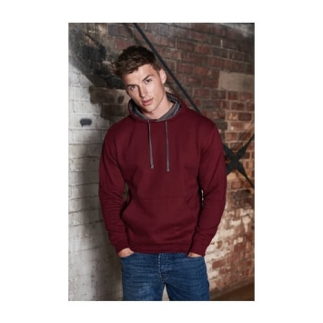 varsity hoodie jh003 burgundy charcoal model