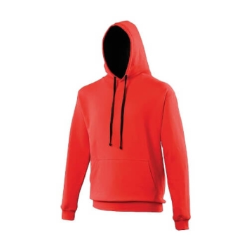 Varsity hoodie JH003 - Fire red Jet black.