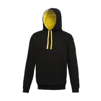 Varsity Hoodie JH003 Jet black - Sun Yellow