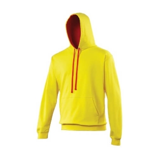 Varsity hoodie JH003 Sun-yellow Fire-red
