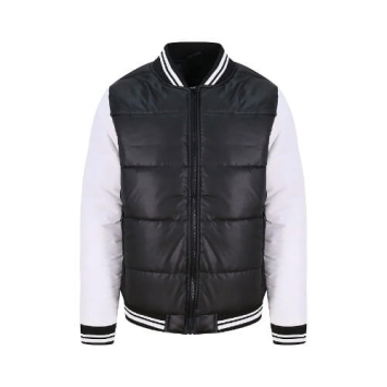 Varsity Pufferjacket JH049 - Jet black - Arctic white
