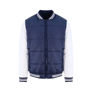 Varsity Pufferjacket JH049 - New french navy - Arctic white