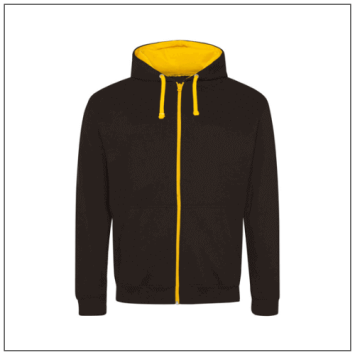 Varsity Zoodie JH053 - Jet black Gold.