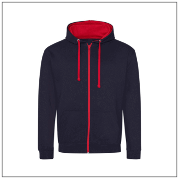 Varsity Zoodie JH053 - New french navy Fire red.