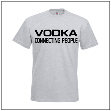 Vodka connecting people bedrukt op een t-shirt