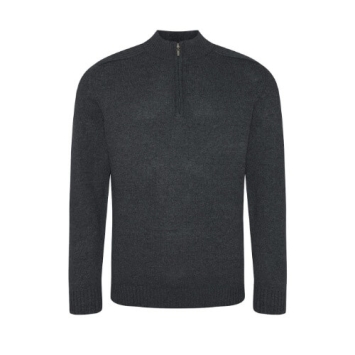 Wakhan zip Sustainable Sweater EA061 Charcoal.