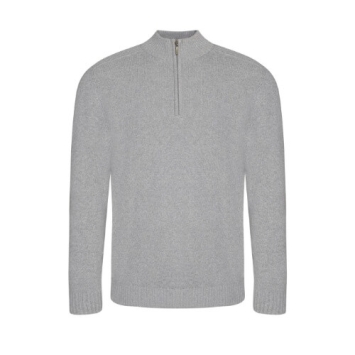 Wakhan zip Sustainable Sweater EA061.Heather grey.