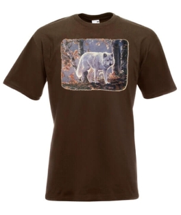 Wolf print bedrukt op een t-shirt. Leverbaar in 27 kleuren.