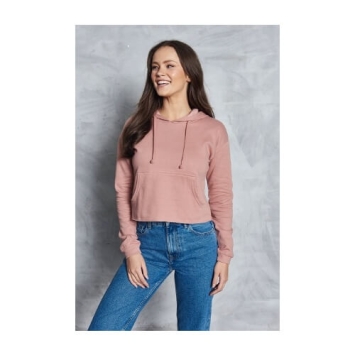 Womas Cropped Hoodie JH016 Dusty Pink - model1