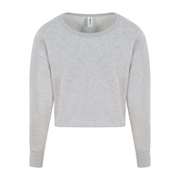 Woman\'s Cropped Sweat JH035 - Heather Grey