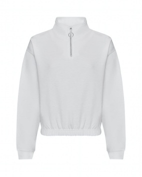 Womans Croppd Zipp Sweater JH037 - Arctic White