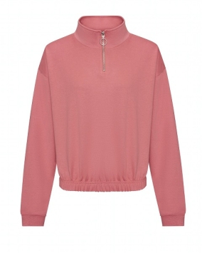 Womans Croppd Zipp Sweater JH037 - Dusty Rose