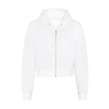 Womans Fashion Cropped Zoodie JH065 -  Arctic White