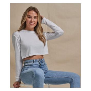 Womans Long Sleeve Cropped T - Model