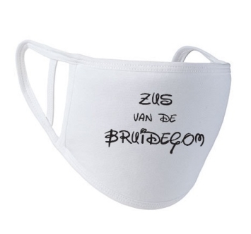 Zus van de bruidegom mondkapje - Wit